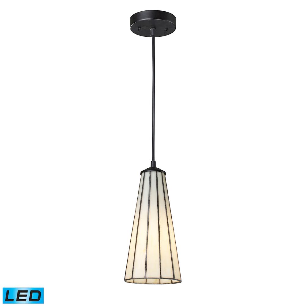 Lumino 1 Light LED Pendant In Matte Black And Comet White. The main picture.