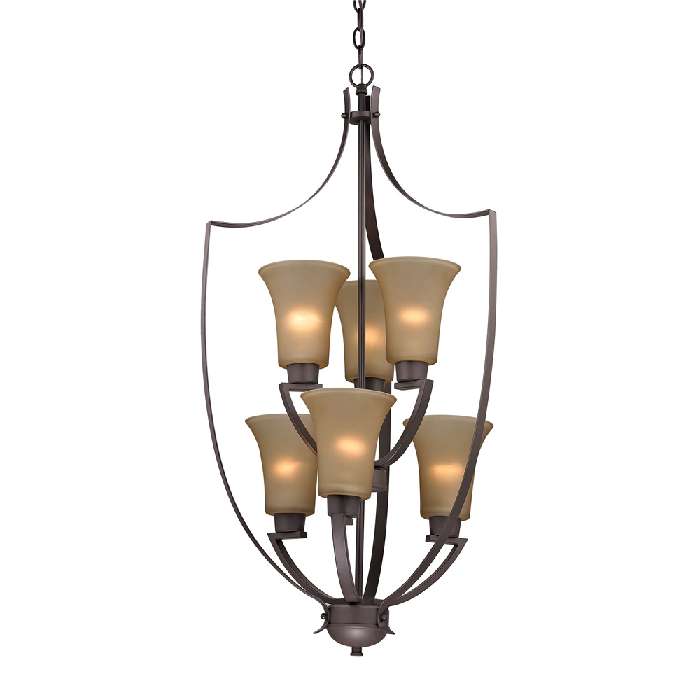 Foyer Collection 6 Light Chandelier In Oil Rubbed Bronze. Picture 1