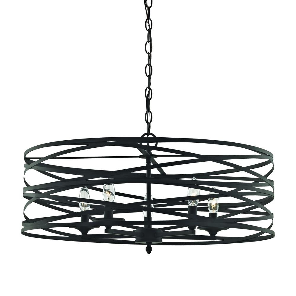 Vorticy 5 Light Chandelier In Oil Rubbed Bronze. The main picture.