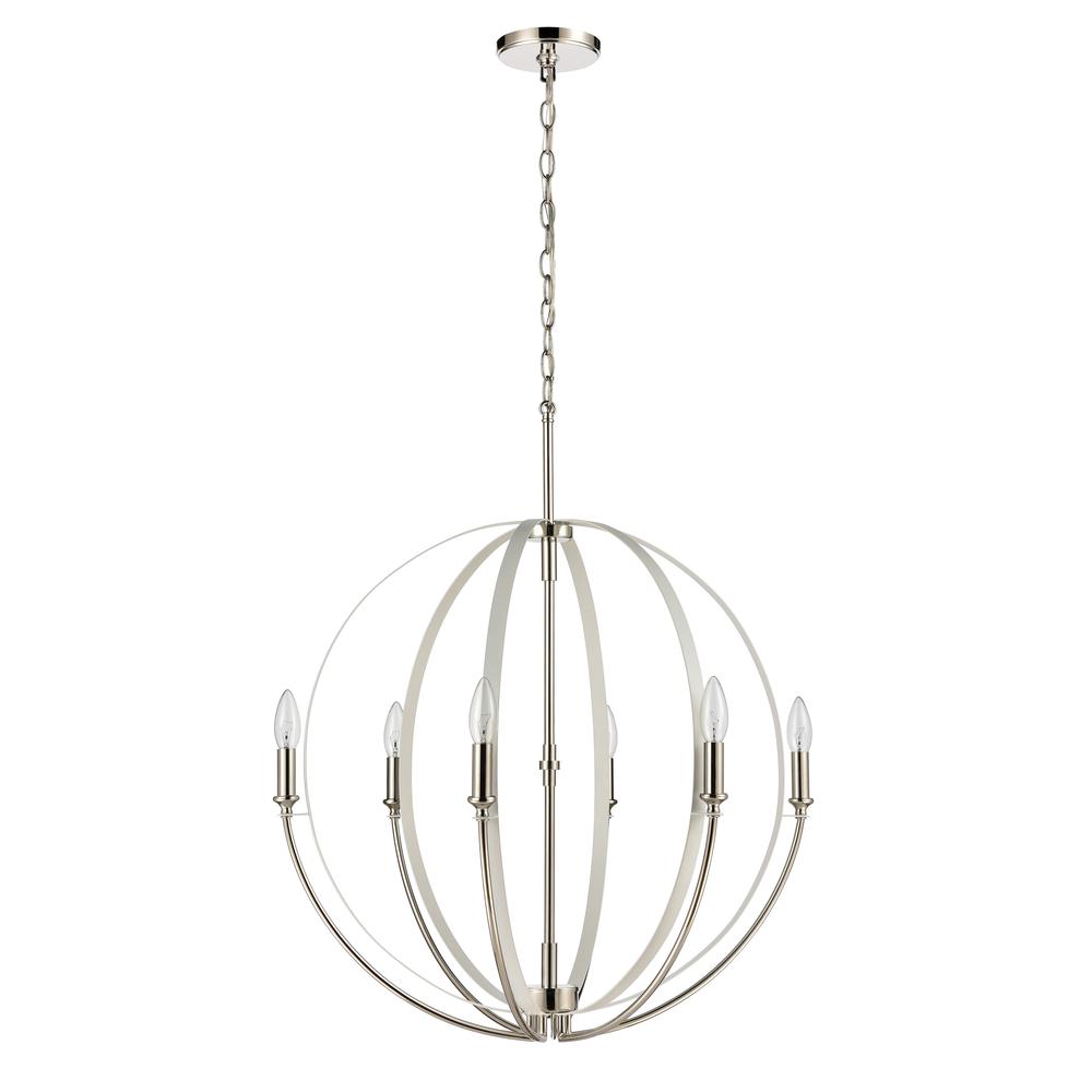 Rotunde 26'' Wide 6-Light Chandelier - Matte White. Picture 2