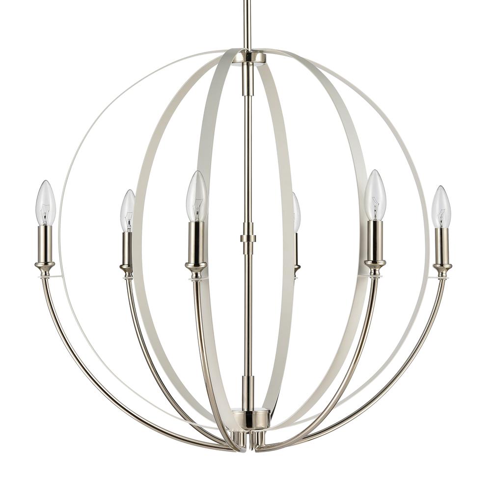 Rotunde 26'' Wide 6-Light Chandelier - Matte White. Picture 4