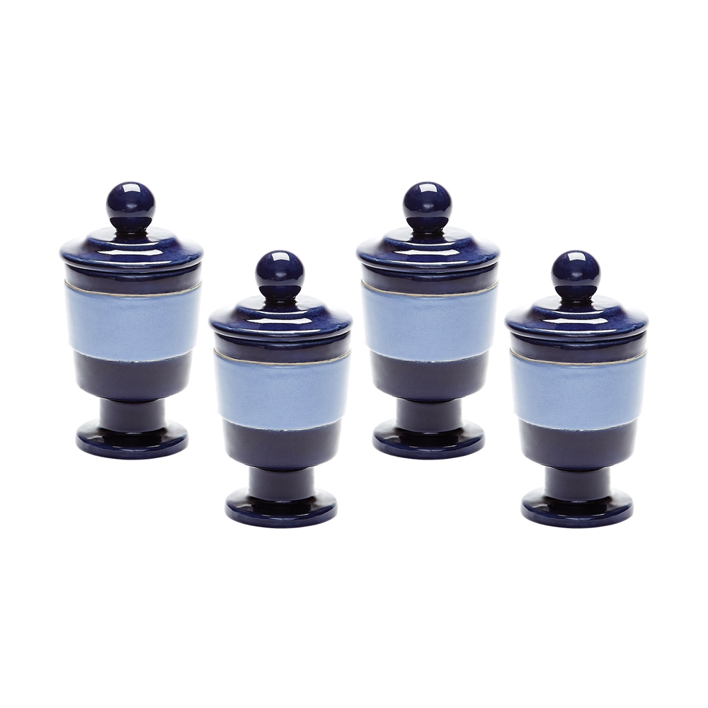 Navy And Denim Polar Filled Votive - Set of 4. The main picture.