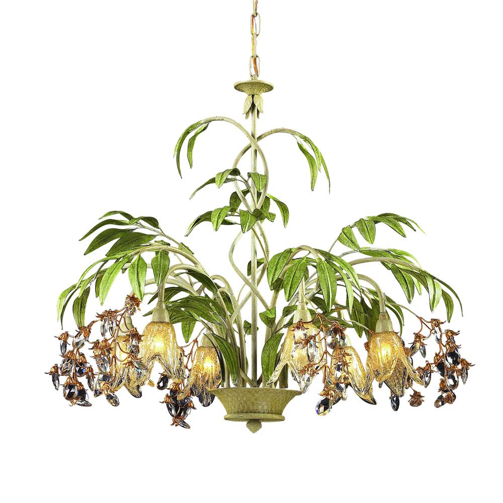 Huarco 28'' Wide 6-Light Chandelier - Sage Green. The main picture.