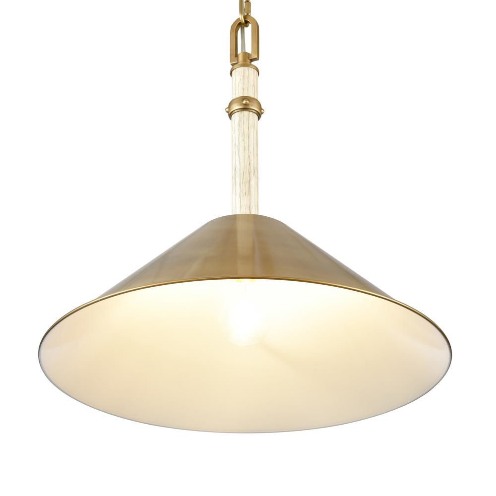 Neville 18'' Wide 1-Light Pendant - Natural Brass. Picture 5