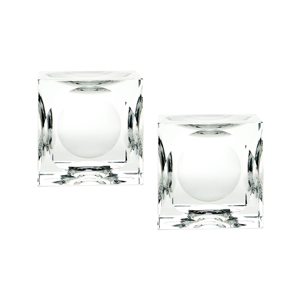 Large Dimpled Crystal Cubes - Set of 2. The main picture.