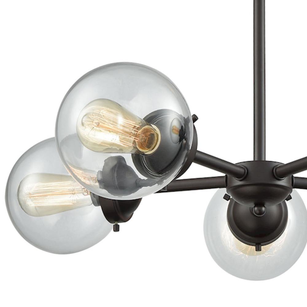 Beckett 5 Light Chandelier In Oil Rubbed Bronze With Clear Glass. Picture 2