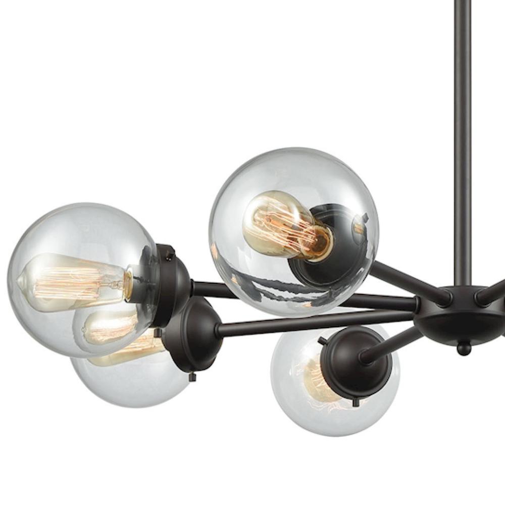 Beckett 8 Light Chandelier In Oil Rubbed Bronze With Clear Glass. Picture 2