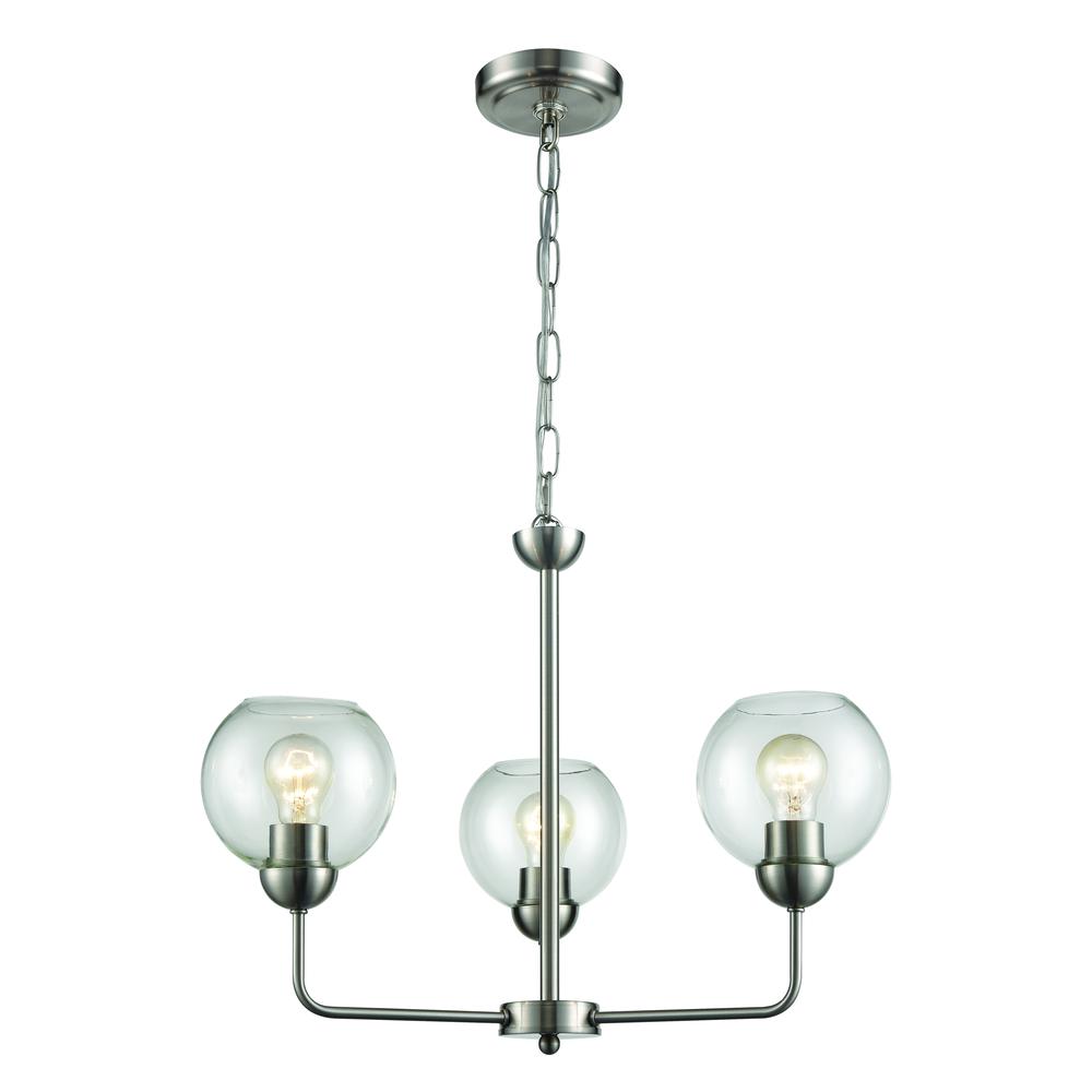 Astoria 23'' Wide 3-Light Chandelier - Brushed Nickel. The main picture.