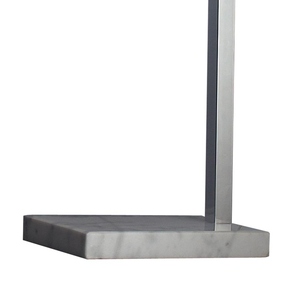 Penbrook Arc Floor Lamp In Chrome With White Marble Base. Picture 6