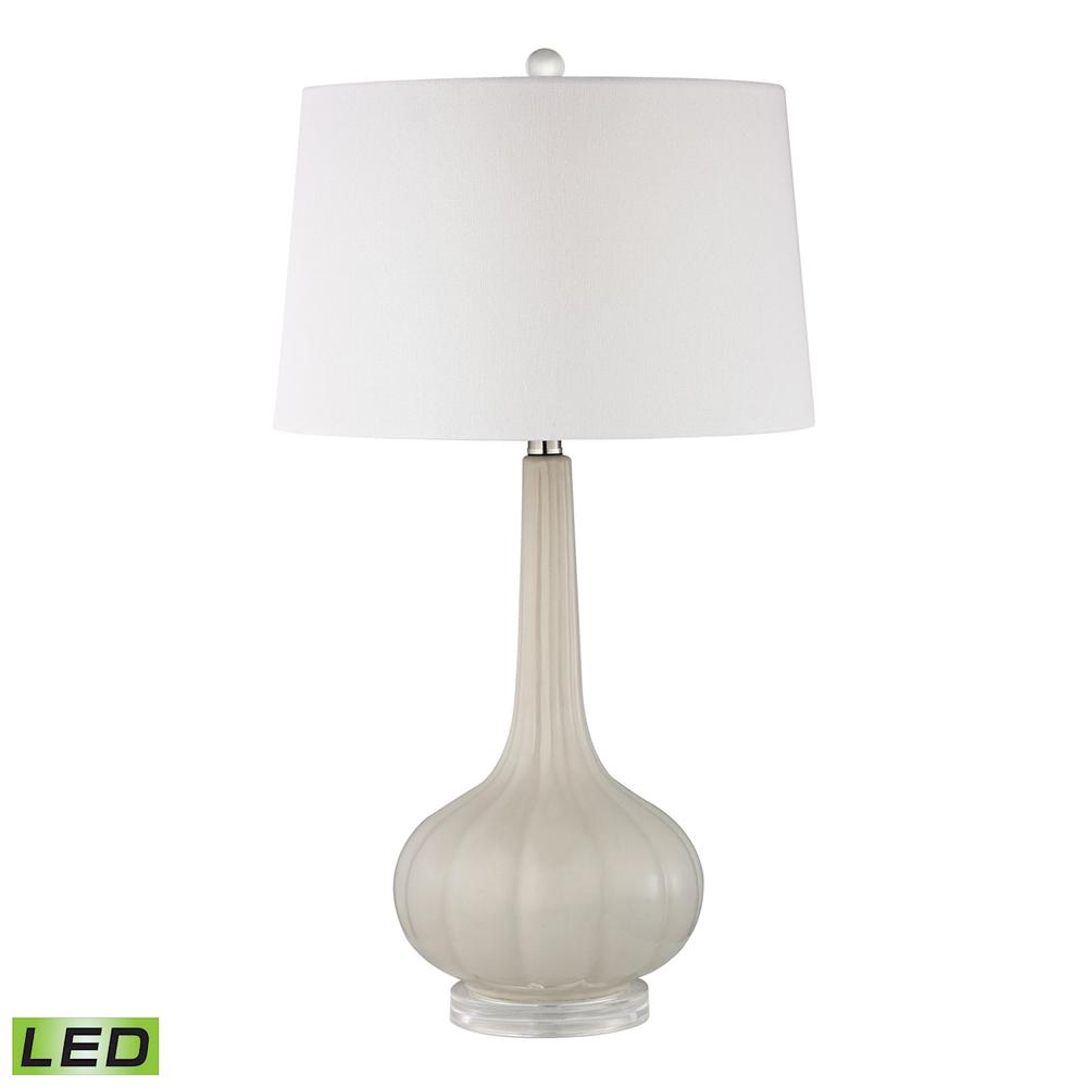 Abbey Lane Ceramic LED Table Lamp in Off White. The main picture.