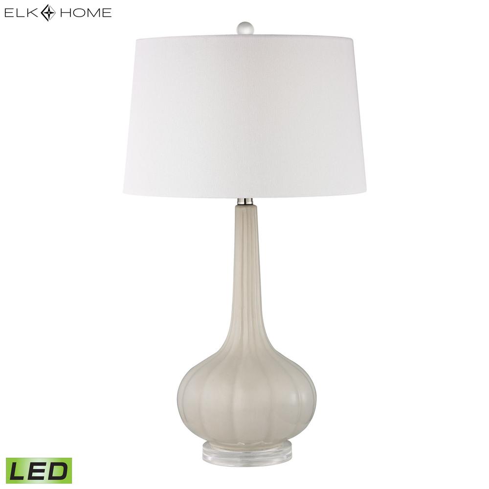Abbey Lane Ceramic LED Table Lamp in Off White. Picture 2