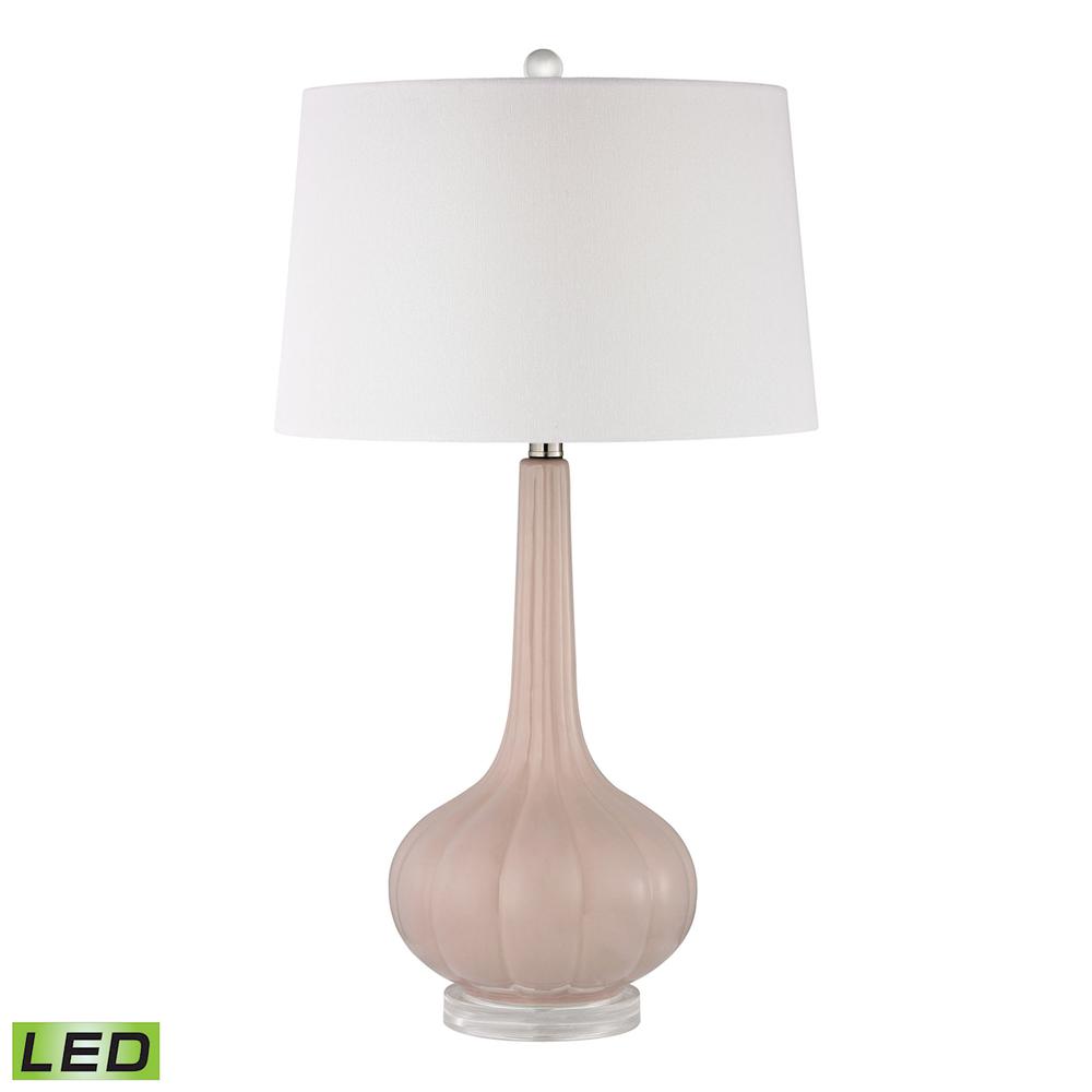 Abbey Lane Ceramic LED Table Lamp in Pastel Pink. The main picture.