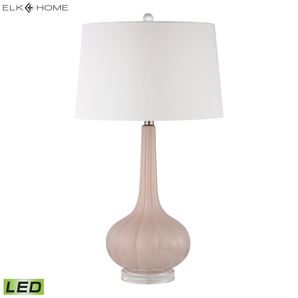 Abbey Lane Ceramic LED Table Lamp in Pastel Pink. Picture 2