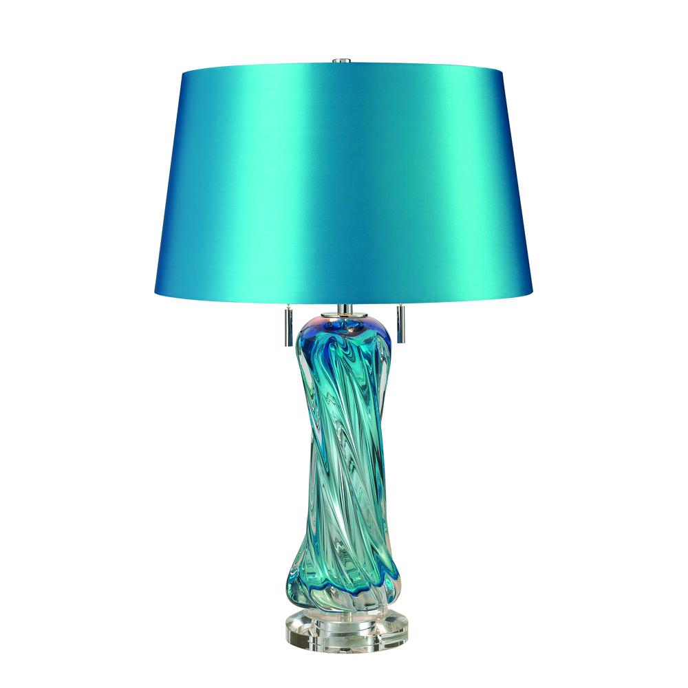 Vergato Free Blown Glass Table Lamp in Blue. Picture 1