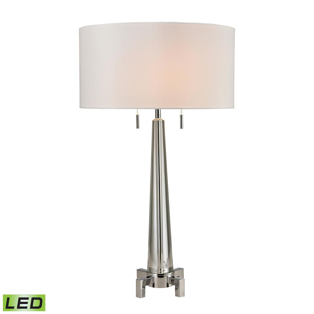 Bedford Solid Crystal LED Table Lamp in Polished Chrome. Picture 1