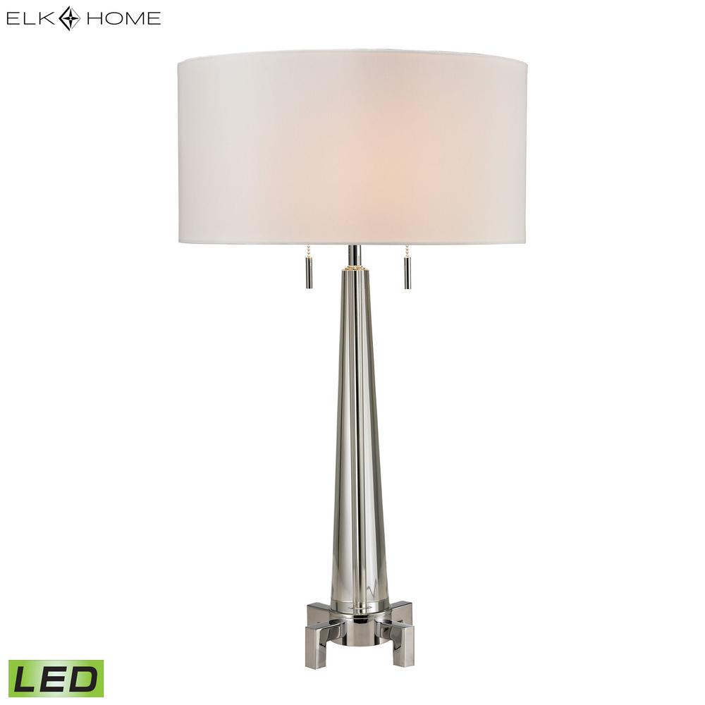 Bedford Solid Crystal LED Table Lamp in Polished Chrome. Picture 2