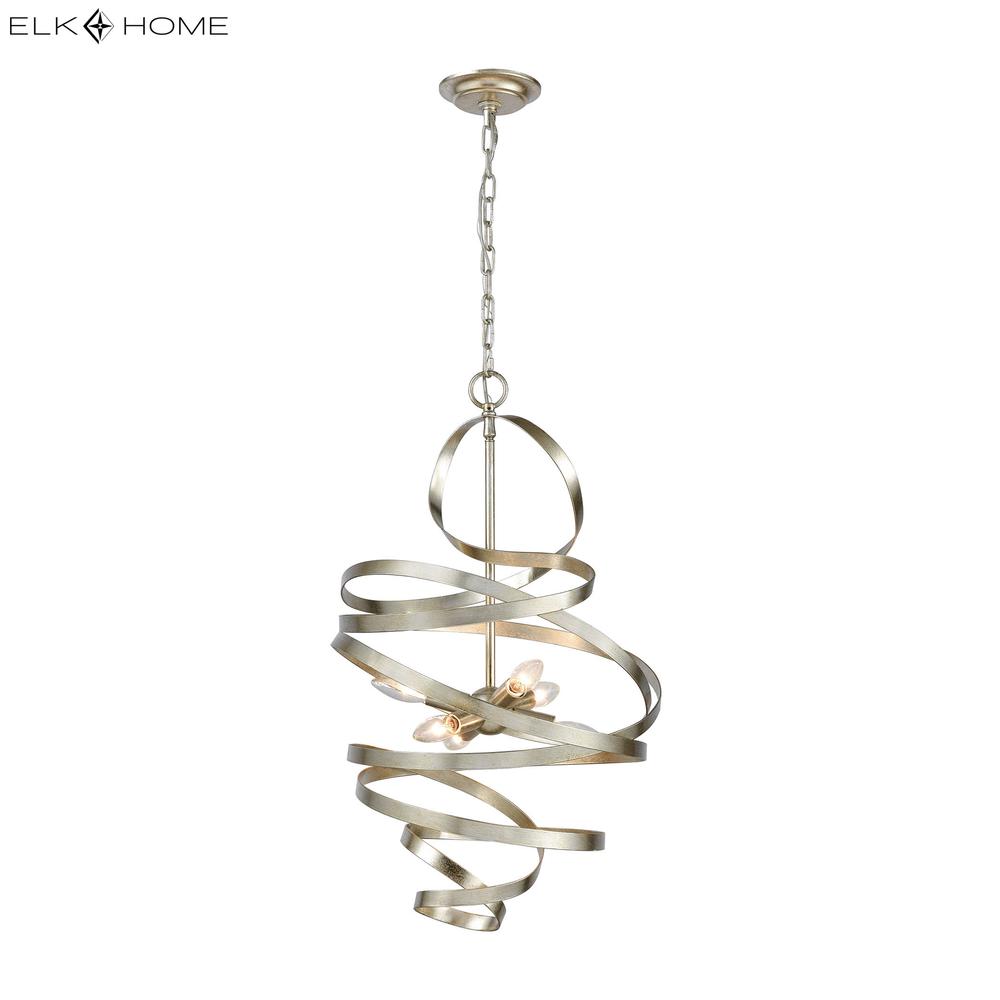 Gliss 17'' Wide 6-Light Chandelier - Silver Leaf. Picture 3