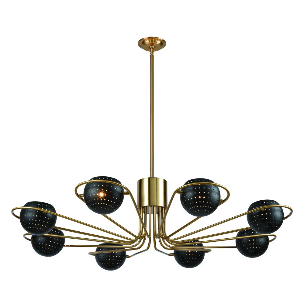 Scarab 47'' Wide 8-Light Chandelier - Aged Brass. The main picture.