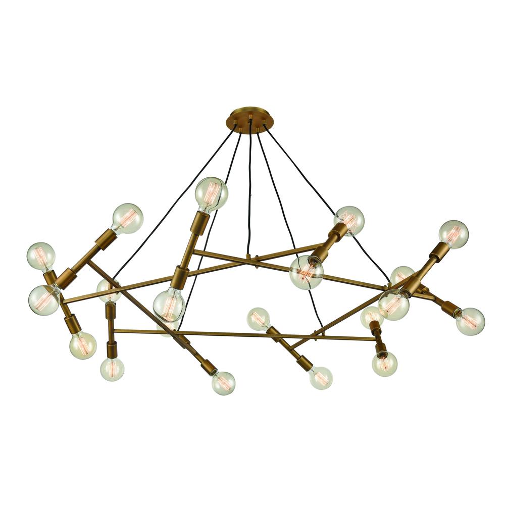 Guesting 54'' Wide 20-Light Chandelier - Antique Brass. Picture 1