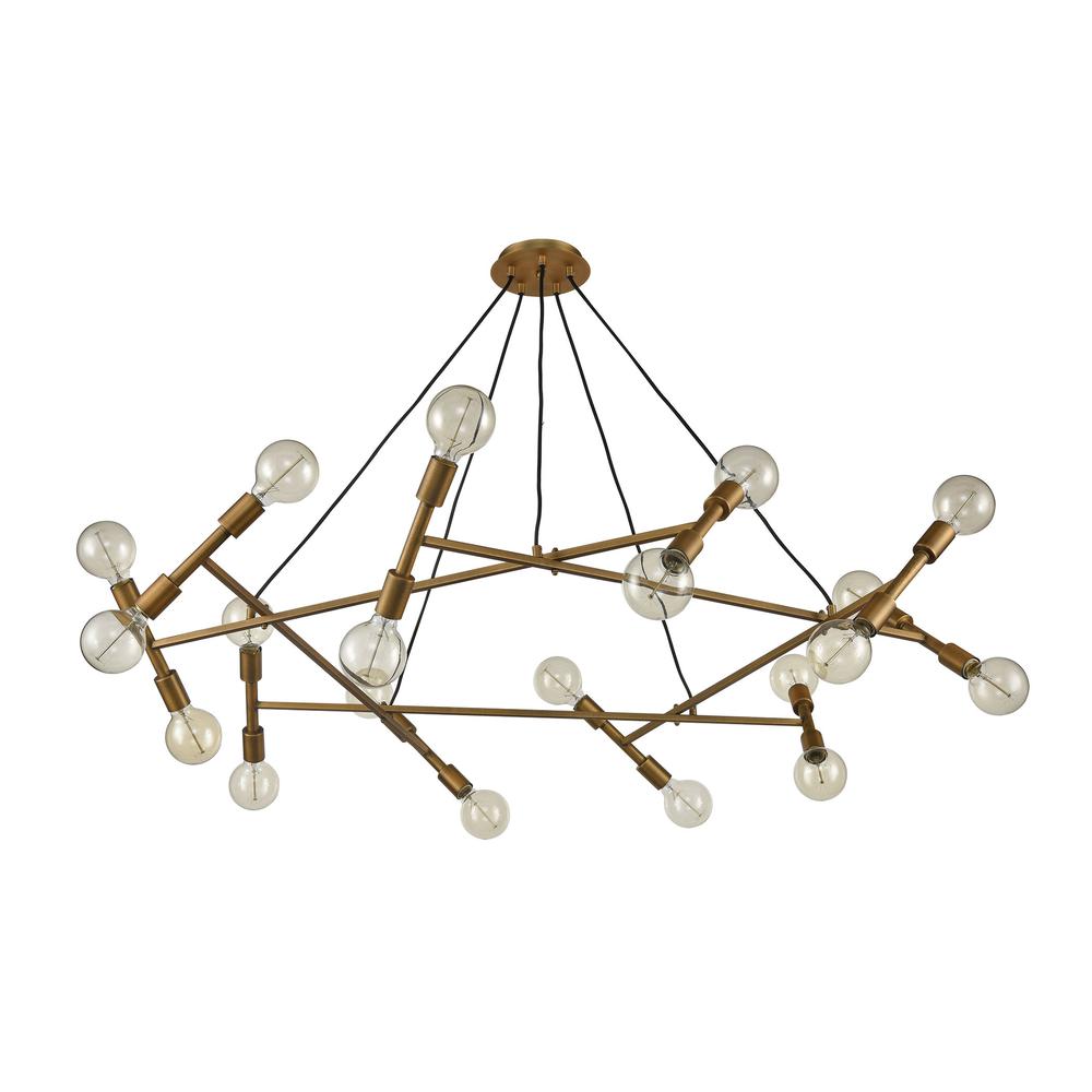 Guesting 54'' Wide 20-Light Chandelier - Antique Brass. Picture 2
