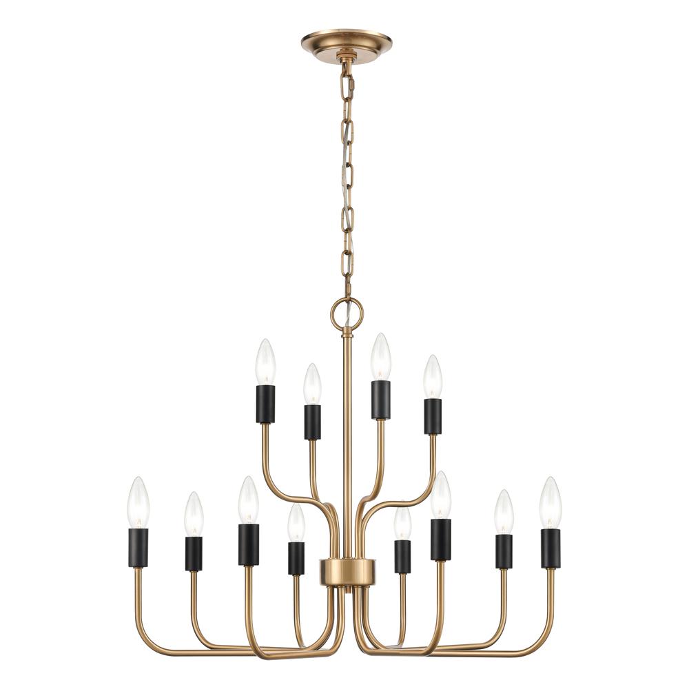 Epping Avenue 24'' Wide 12-Light Chandelier - Aged Brass. The main picture.