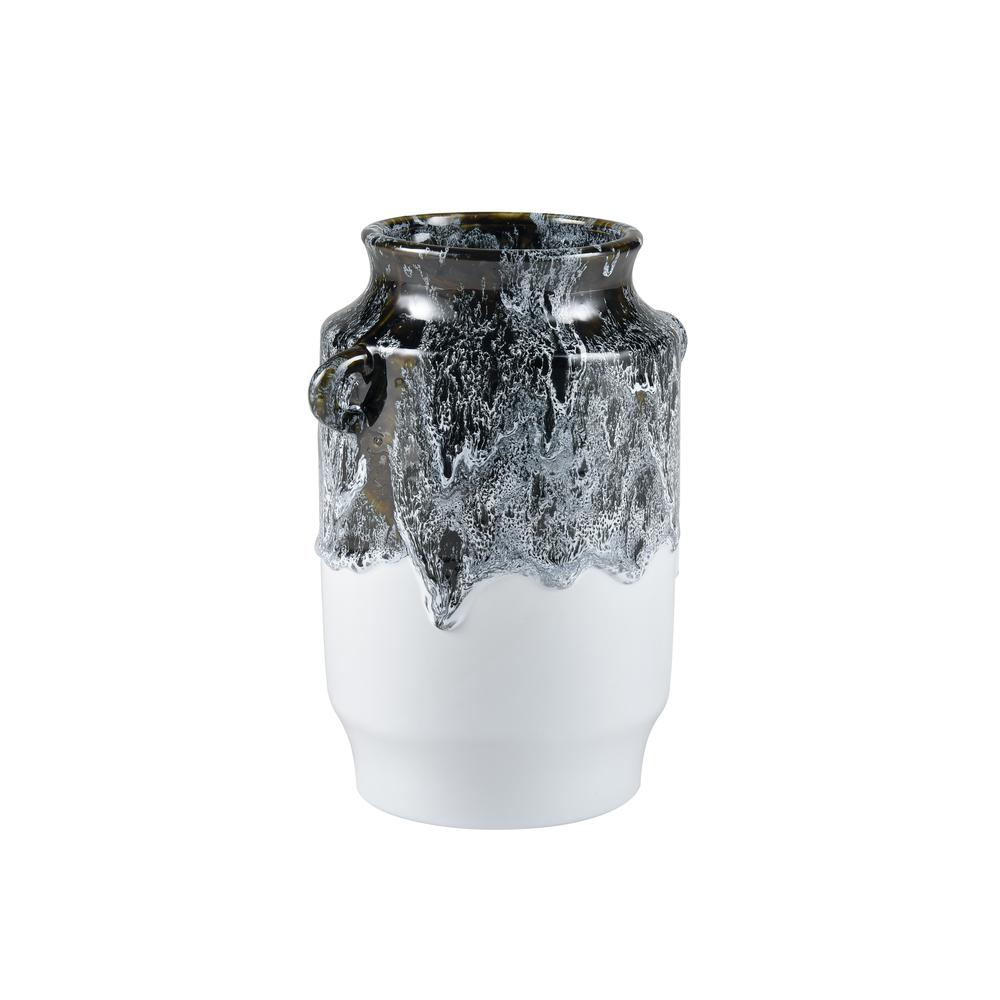 Gallemore Vase - Black and White Glazed. Picture 2