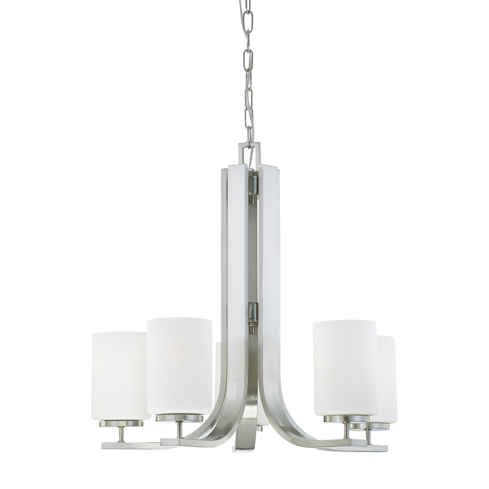Pendenza Chandelier Brushed Nickel 5X100. Picture 1