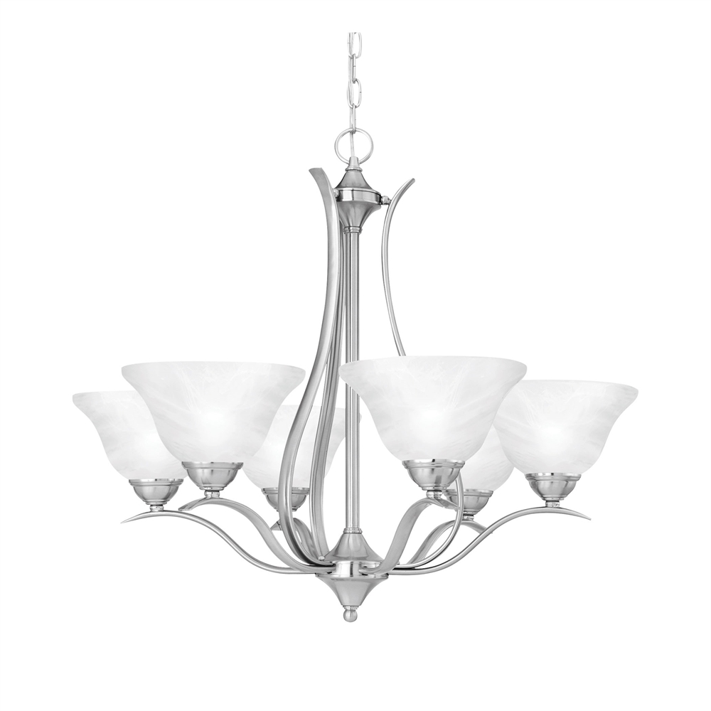 Prestige Chandelier Brushed Nickel 6X100. The main picture.