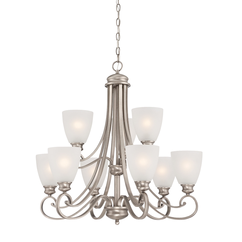 Haven Chandelier Satin Pewter 9X60W 120. The main picture.