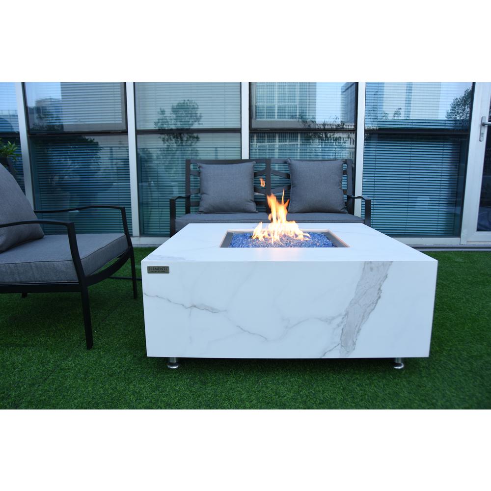 Bianco Marble Porcelain Fire Table Propane Assembly. Picture 3