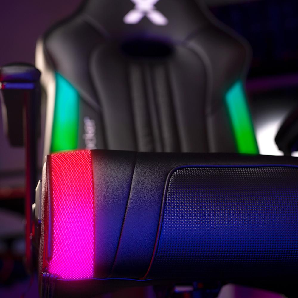 Torque RGB Audio Pedestal Gaming Chair with Subwoofer and Vibration, Black/RGB. Picture 5