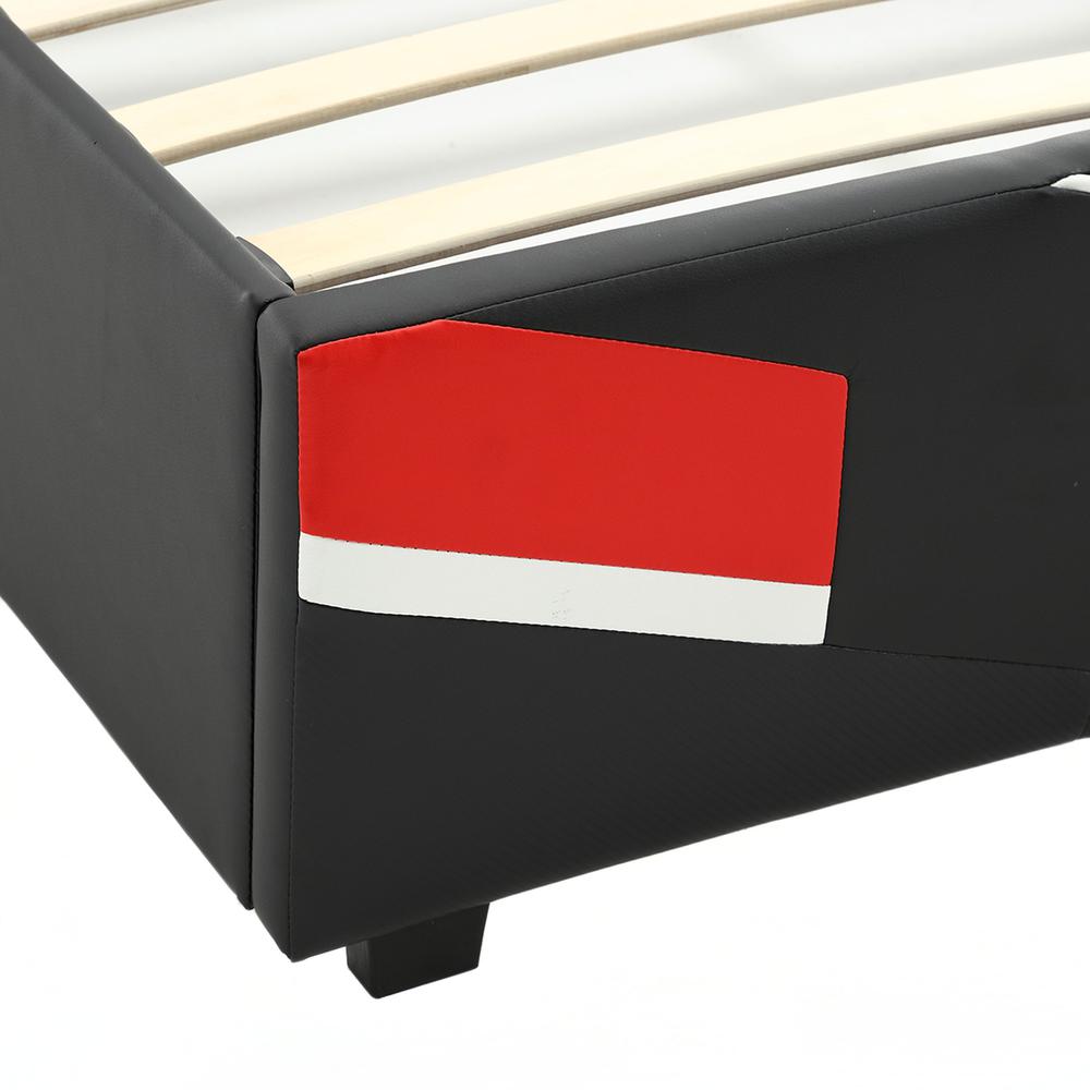 Orion eSports Gaming Bed Frame, Black/Red, Full. Picture 6