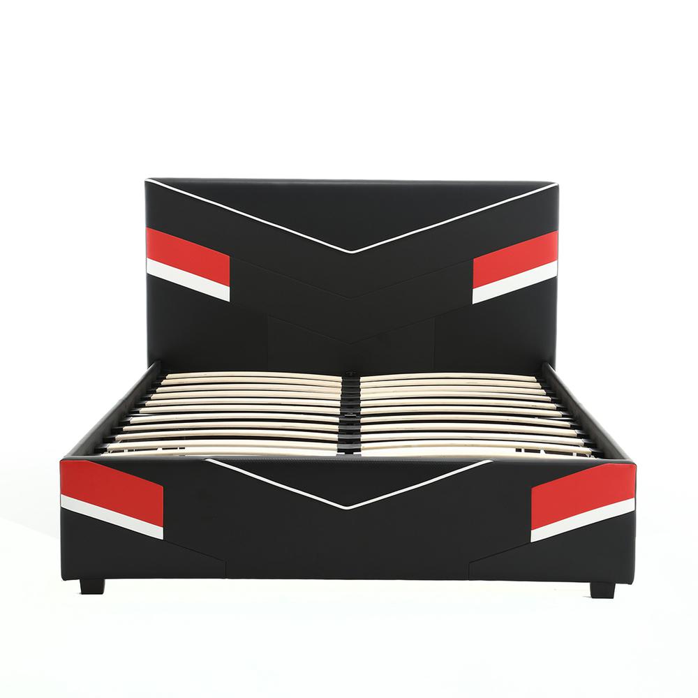 Orion eSports Gaming Bed Frame, Black/Red, Full. Picture 5