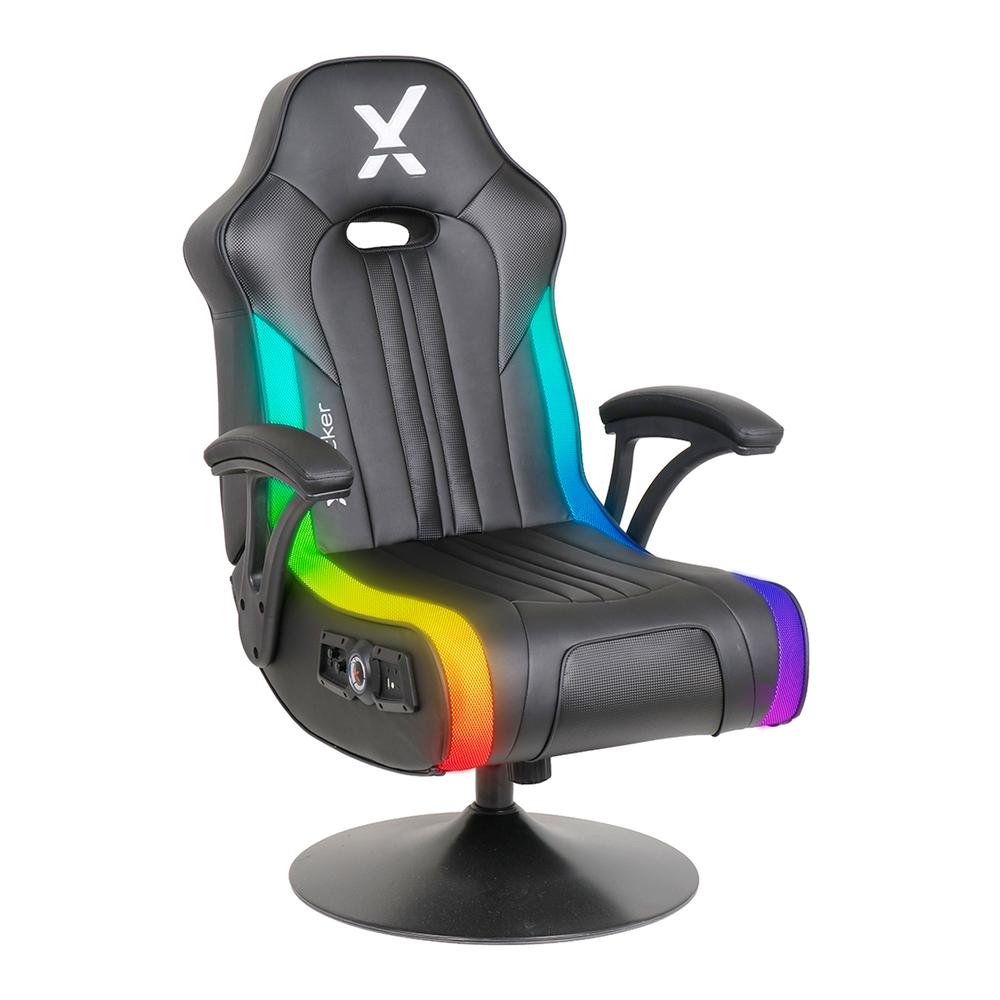 Torque RGB Audio Pedestal Gaming Chair with Subwoofer and Vibration, Black/RGB. Picture 1