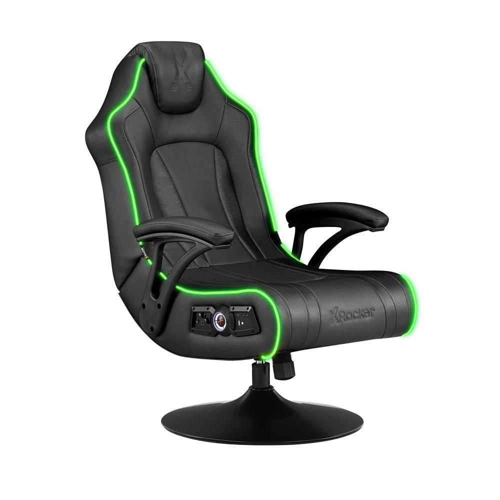 CXR3 LED Audio Pedestal Gaming Chair with Subwoofer, Black/LED. Picture 1