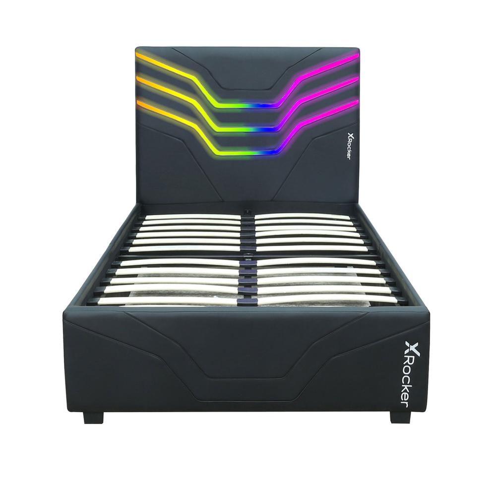 Cosmos RGB Gaming Twin Bed Frame with LED, Black, Twin. Picture 1