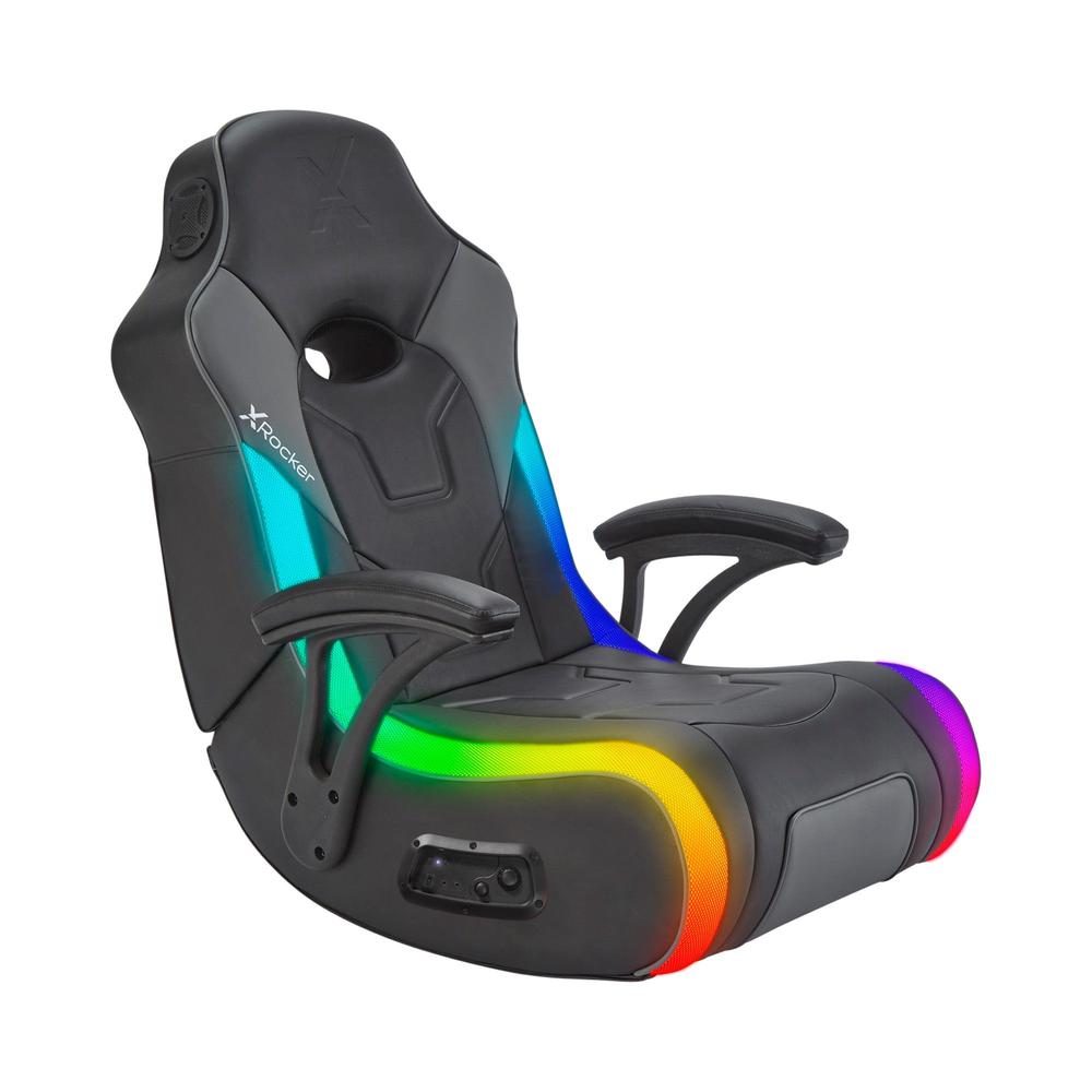 G-Force RGB Audio Floor Rocker Gaming Chair, Black/LED. Picture 1