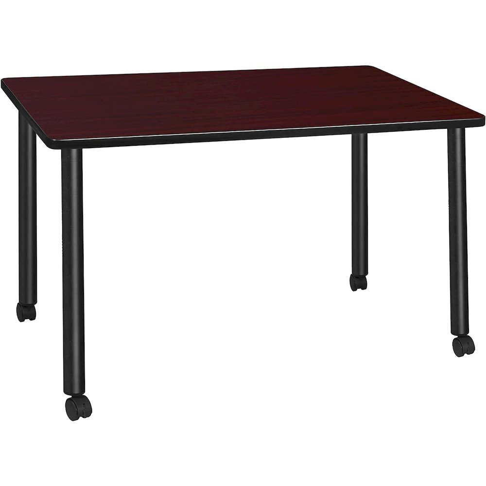 48" x 24" Kee Mobile Training Table- Mahogany/ Black. Picture 1
