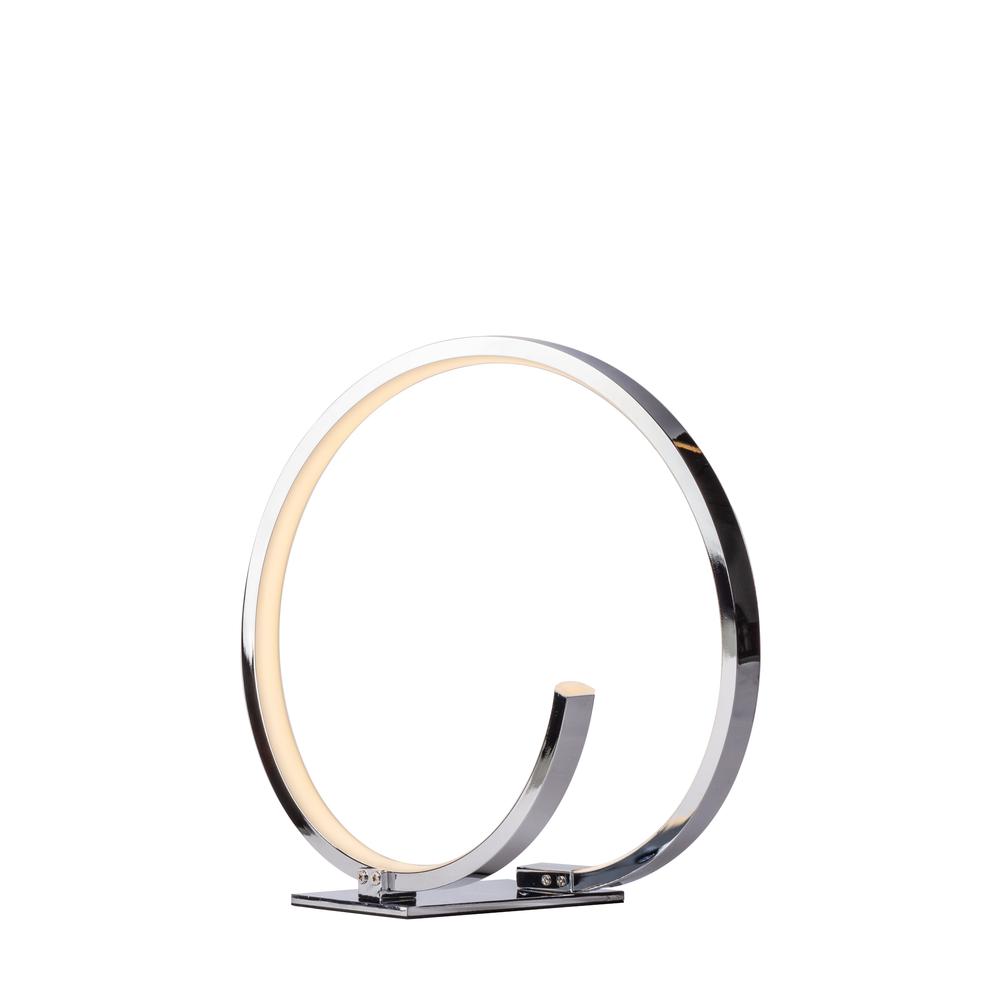 Finesse Decor Circular Design Table Lamp Chrome Metal Integrated LED. Picture 1