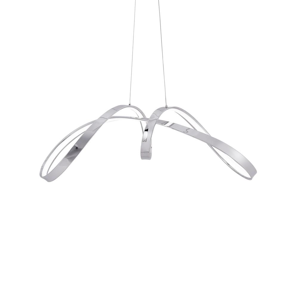 Lisbon Chandelier Chrome Metal Integrated LED Dimmable. Picture 1