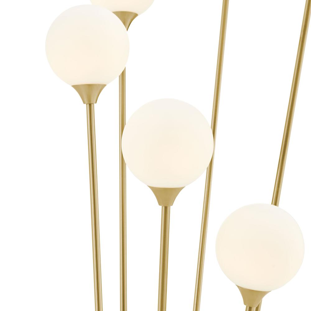 Finesse Decor Anechdoche Floor Lamp Gold and White Metal LED Light. Picture 2