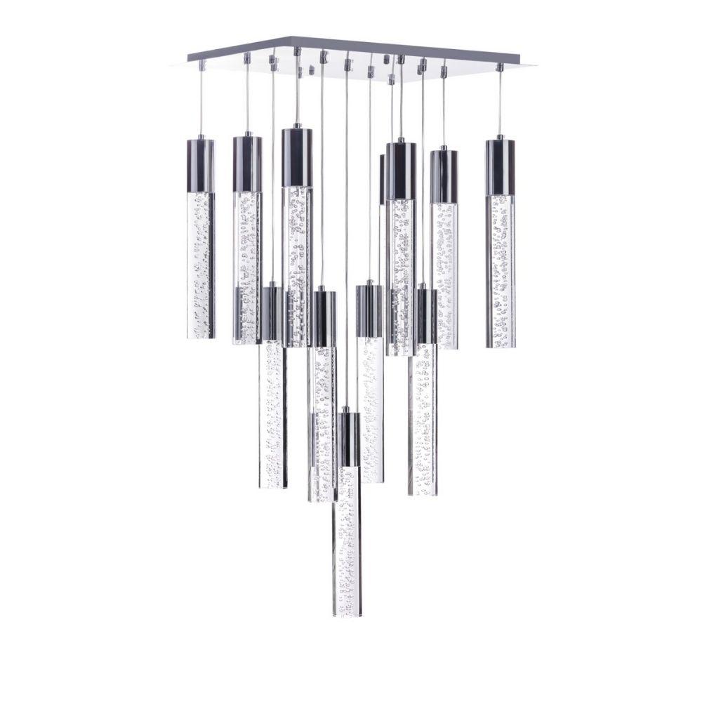 Sparkling Night Chandelier Chrome Metal and Acrylic 13 LED Light Dimmable. Picture 1