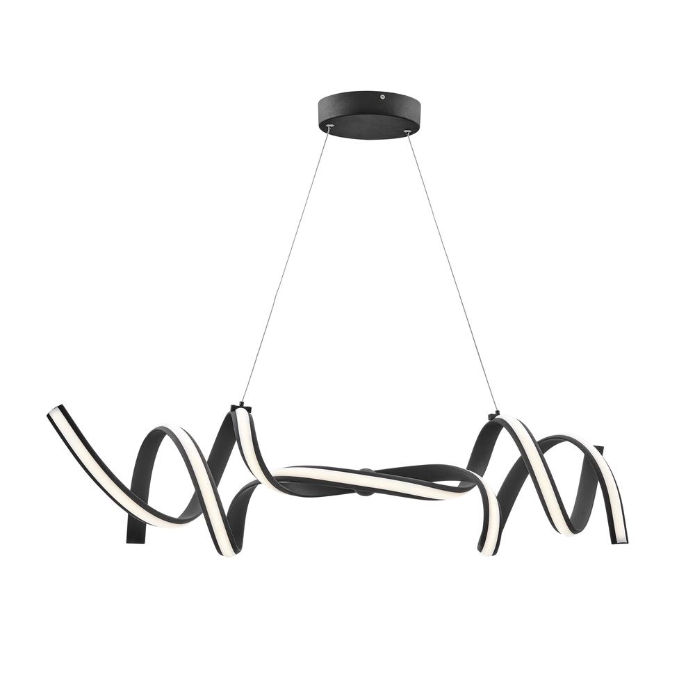 Munich Chandelier Black Metal Integrated LED Dimmable. Picture 1