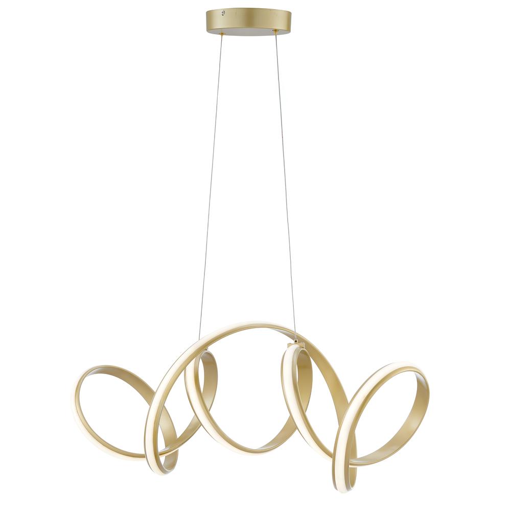 Seville Chandelier Gold Metal Integrated LED Dimmable. Picture 1