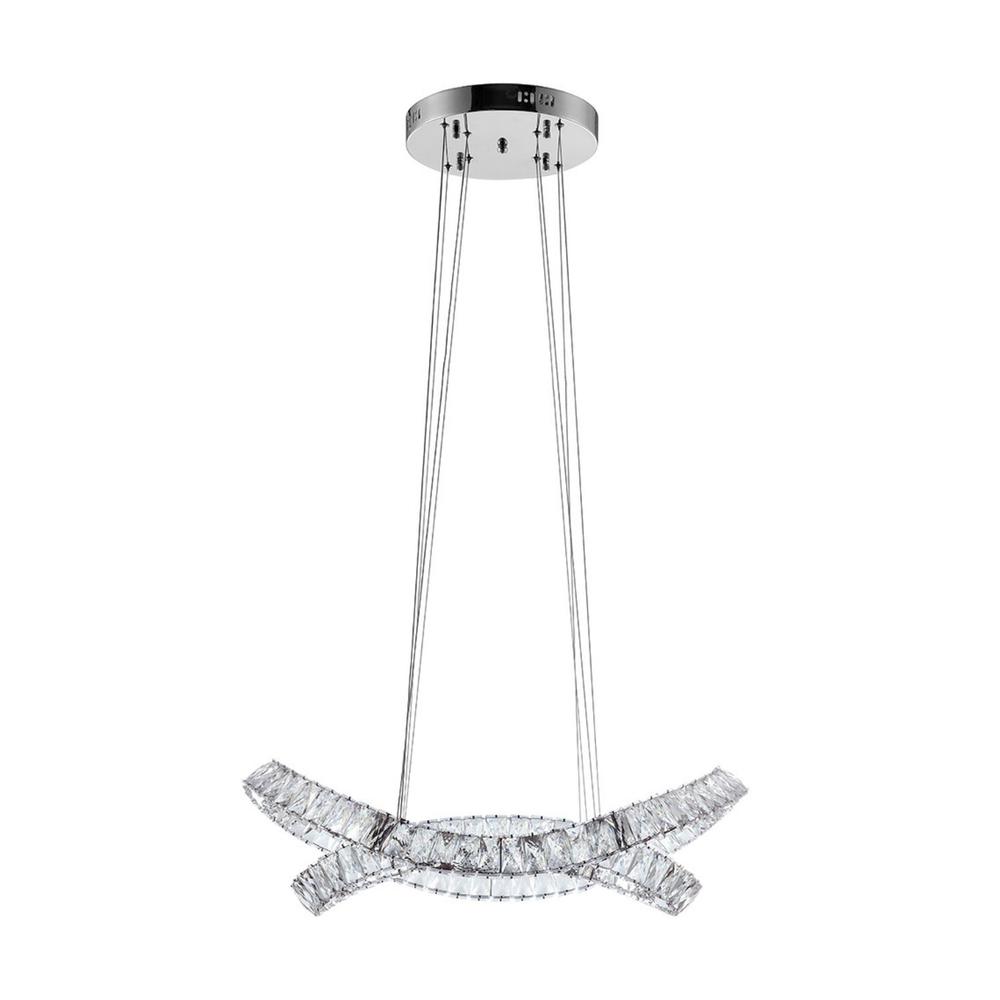 Monroe Chandelier Chrome Crystal Integrated LED Dimmable. Picture 1