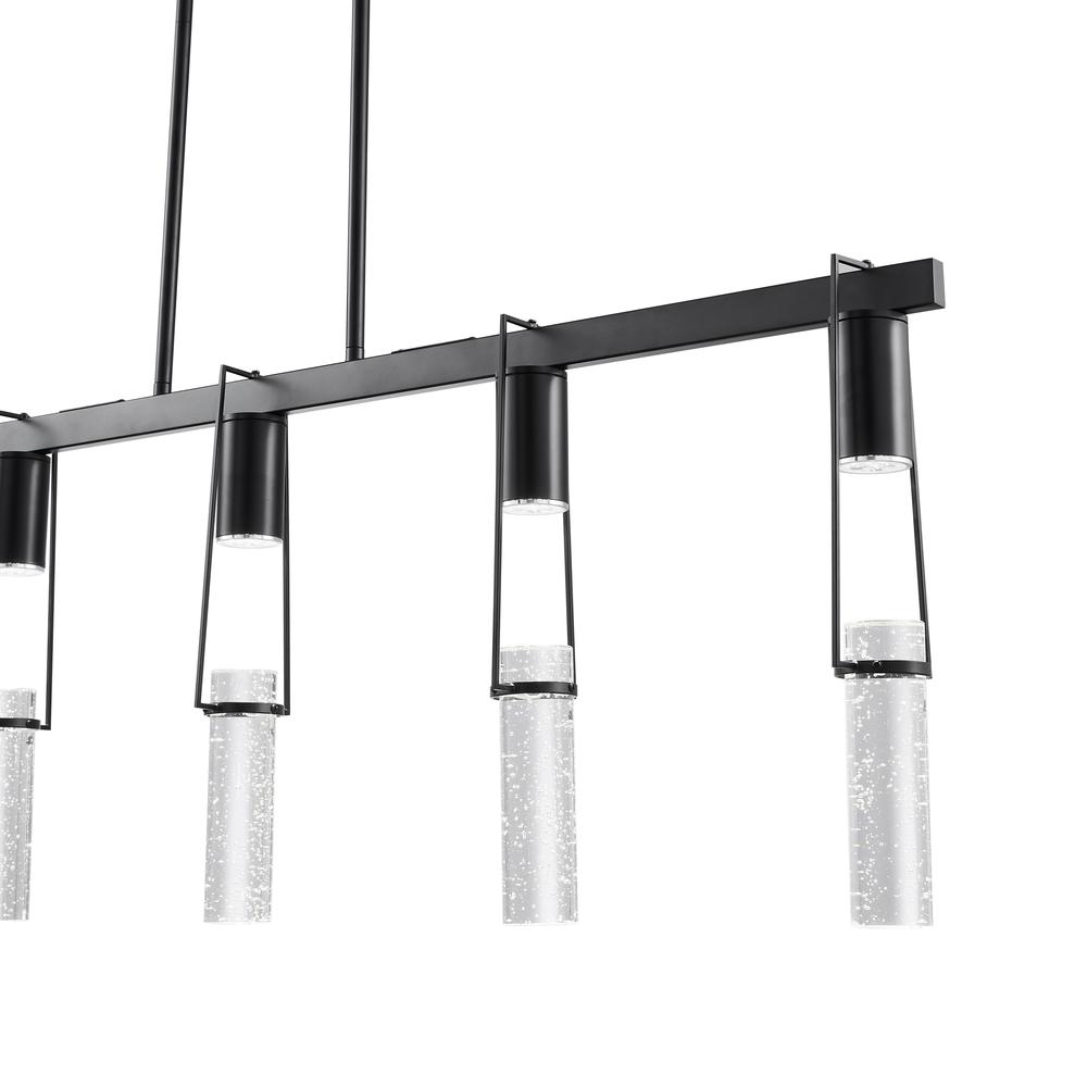Harmony Chandelier Matte Black Metal and Acrylic 5 LED Lights Dimmable. Picture 1