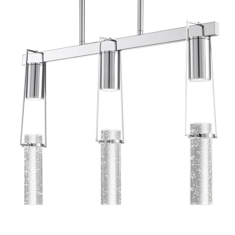 Harmony Chandelier Chrome Metal and Acrylic 3 LED Lights Dimmable. Picture 1
