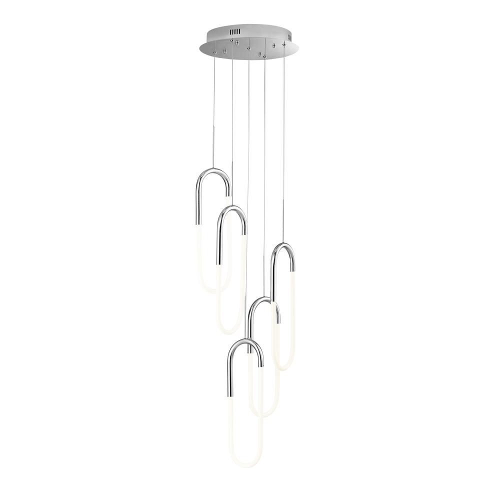 Five Clips Chandelier Chrome Silicone Integrated LED Dimmable. Picture 1