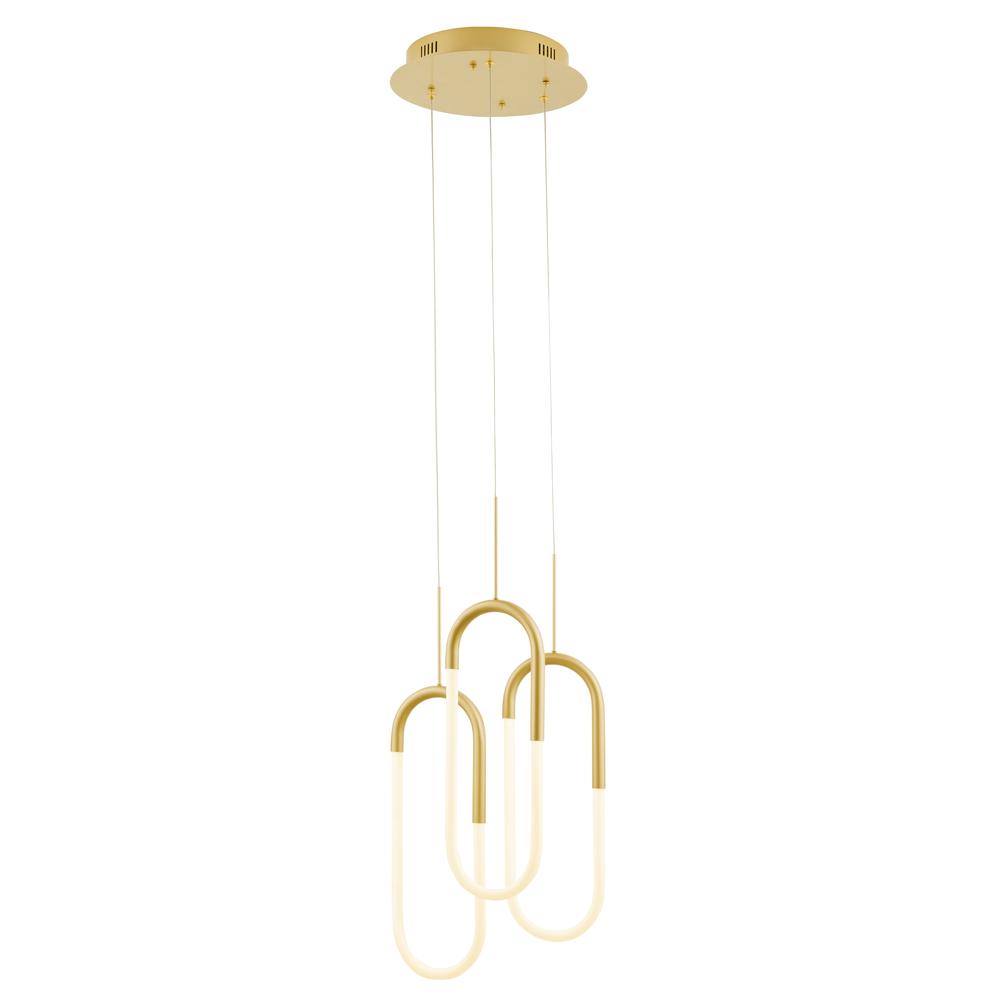 Three Clips Chandelier Sandy Gold Silicone Integrated LED Dimmable. Picture 1