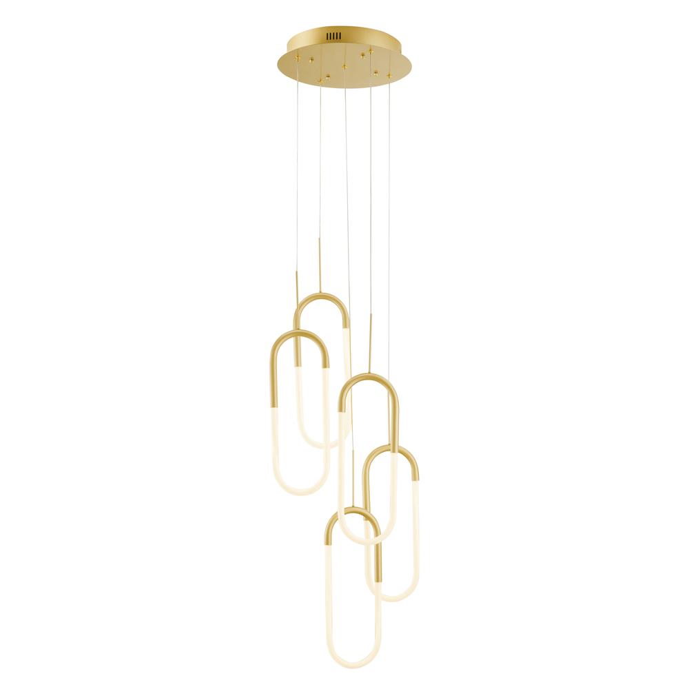 Five Clips Chandelier Sandy Gold Silicone Integrated LED Dimmable. Picture 1
